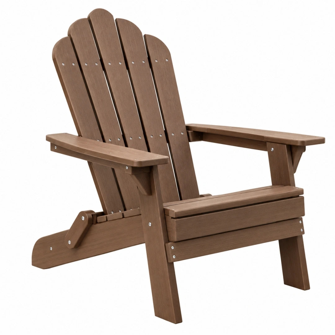 Silla Adirondack 79 x 83 x 96 cm de plástico marrón para exterior