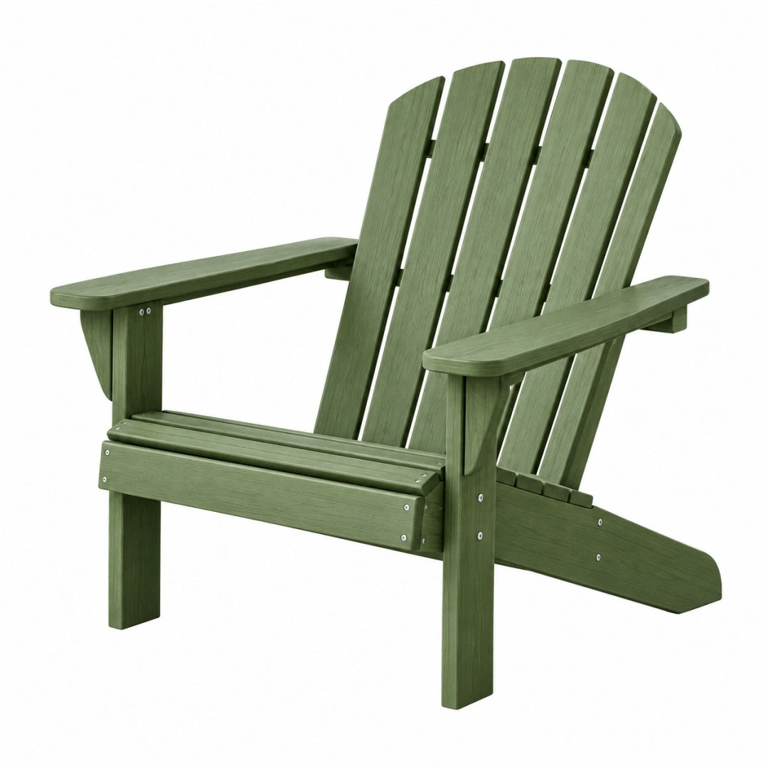 Silla Adirondack 83 x 75 x 98 cm verde de plástico efecto madera para exterior