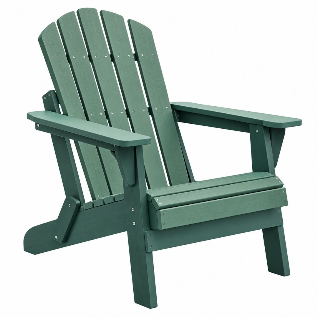 Silla Adirondack 80 x 85 x 98 cm de madera verde para jardín estilo clásico