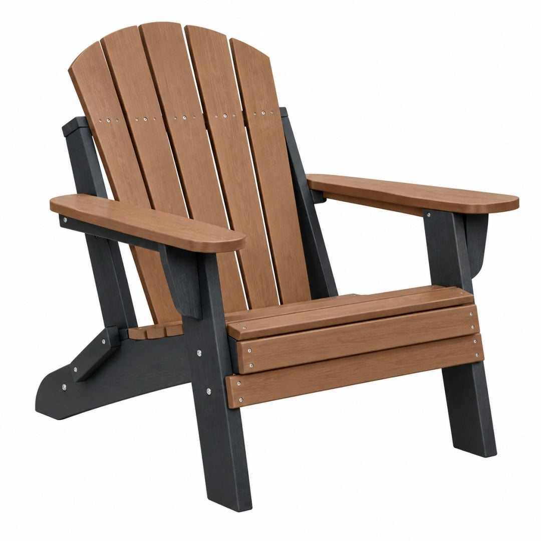 Silla Adirondack 83 x 80 x 95 cm de plástico marrón y negro para exterior