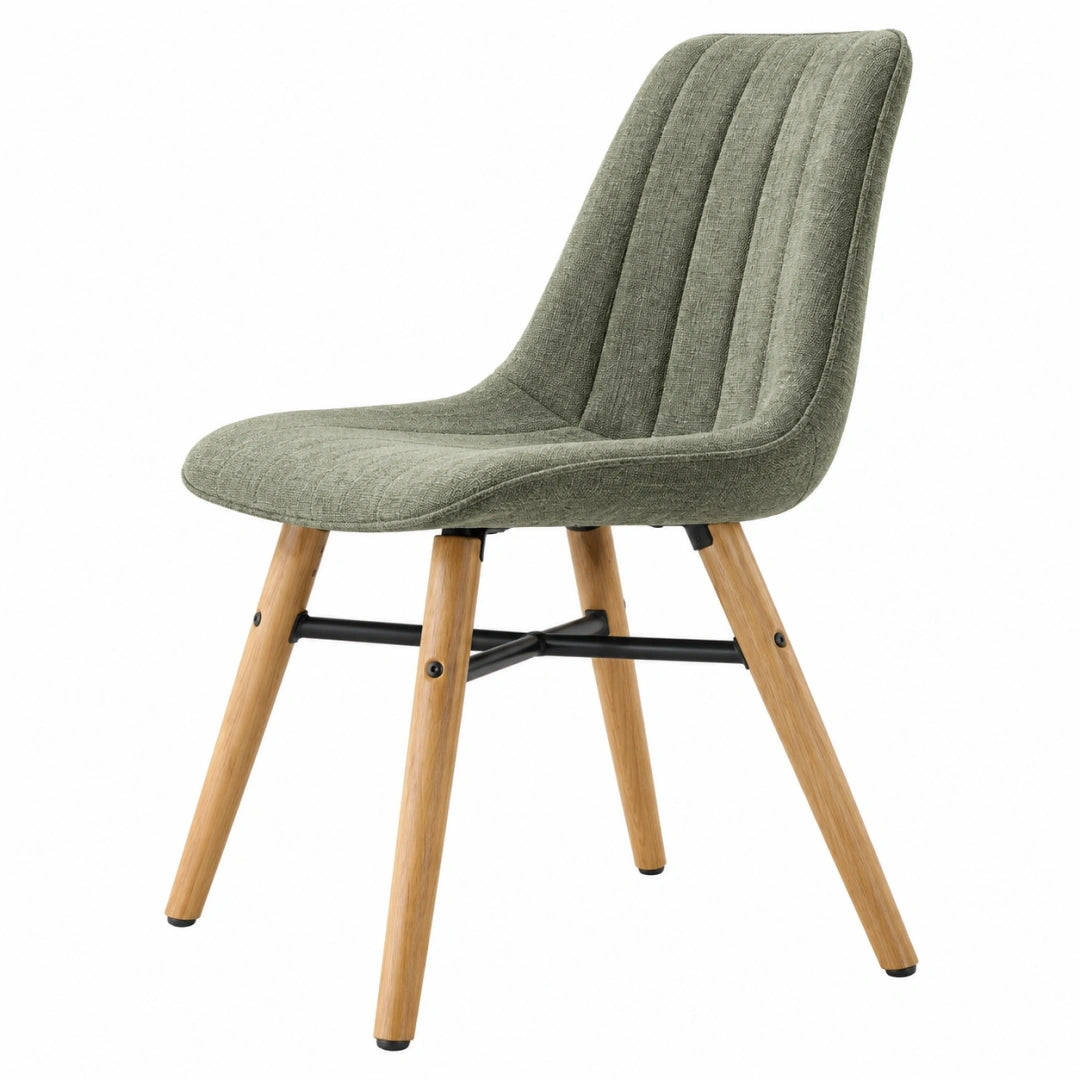 Silla de comedor 48 x 56 x 88 cm tapizada verde con patas de madera
