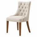 Silla de comedor 46 x 55 x 98 cm de madera beige y marrón con asiento tapizado estilo clásico