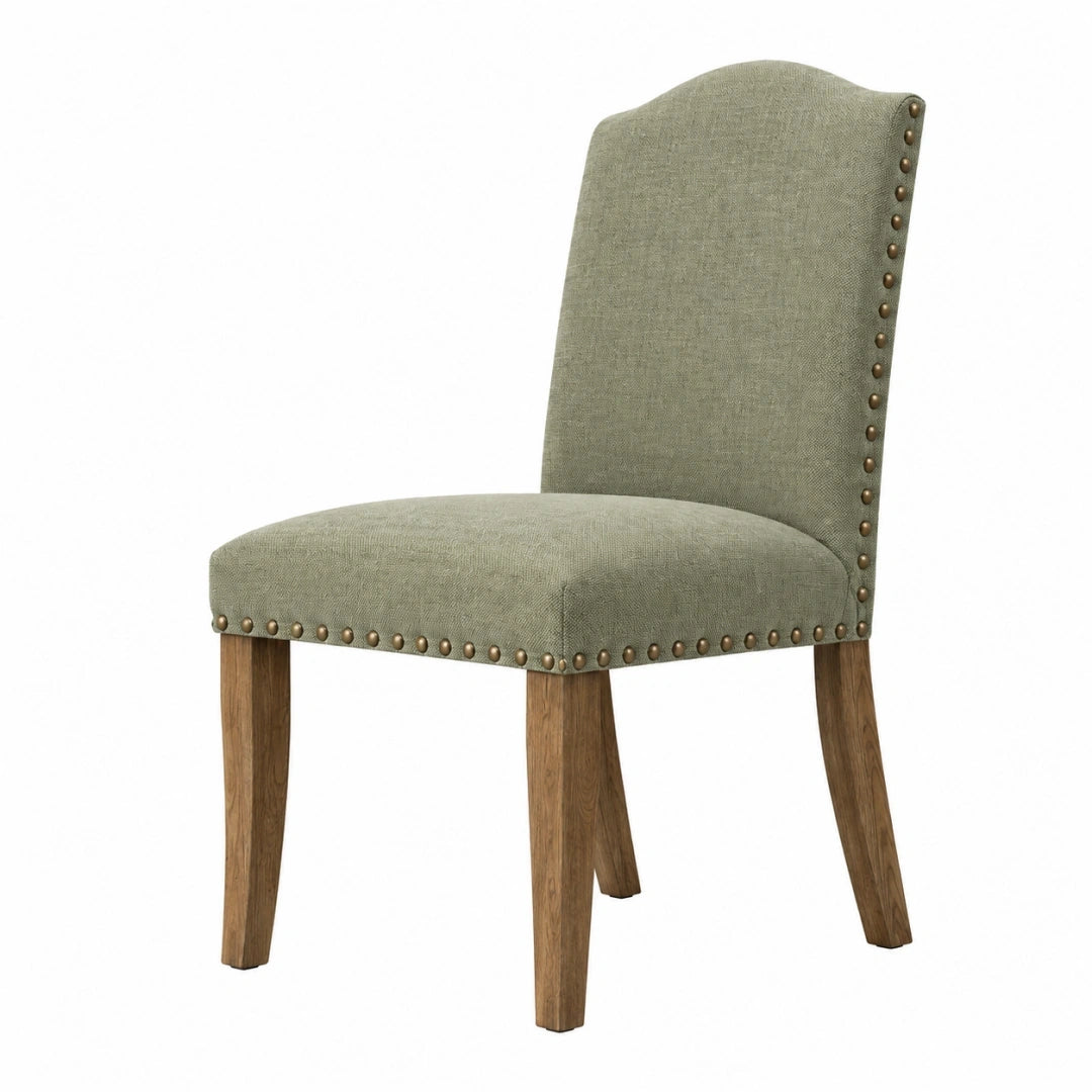 Silla de comedor 50 x 57 x 82 cm tapizada verde con estructura de madera estilo contemporáneo