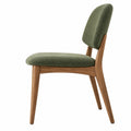 Silla de comedor 51 x 59 x 85 cm tapizada verde con patas metálicas estilo moderno