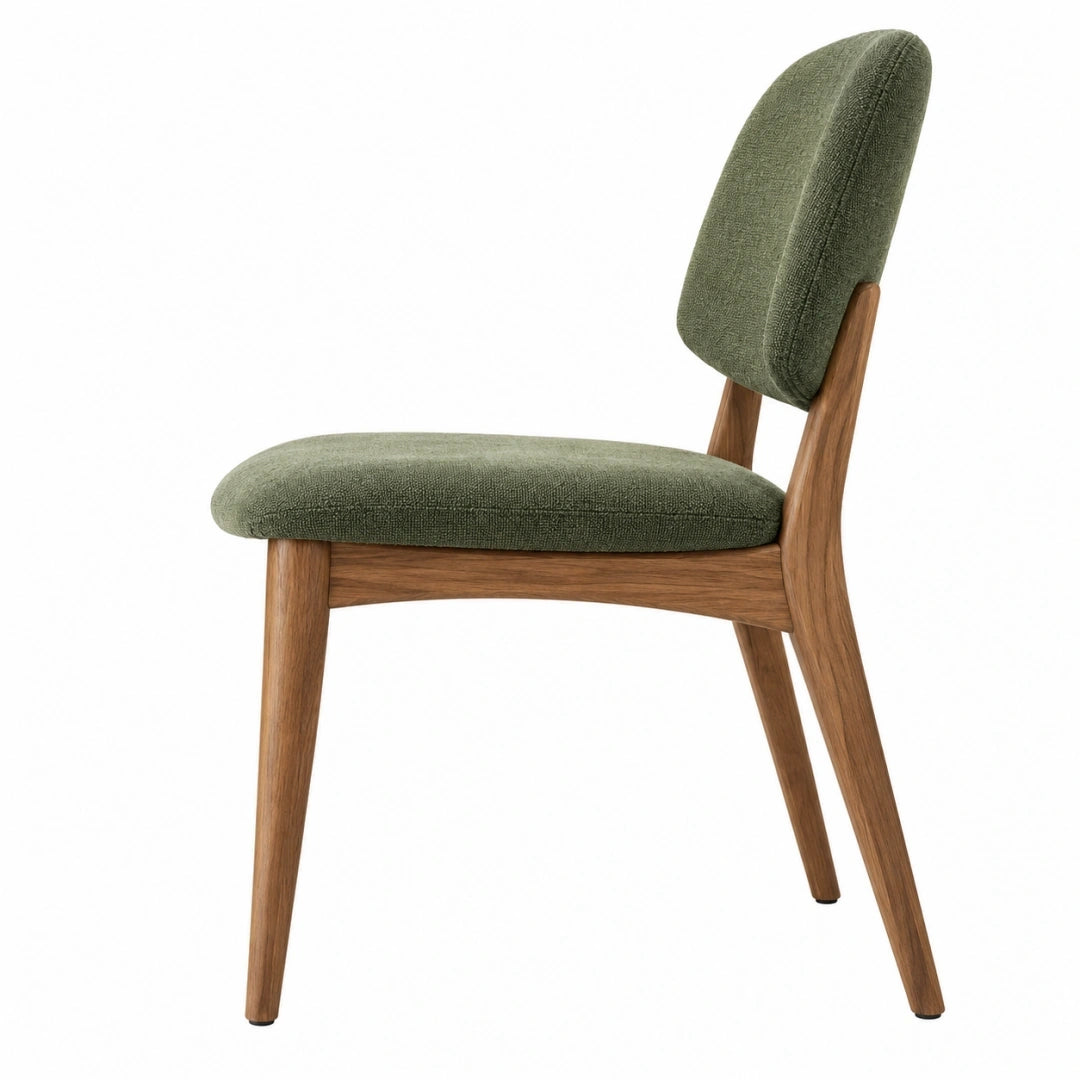 Silla de comedor 51 x 59 x 85 cm tapizada verde con patas metálicas estilo moderno